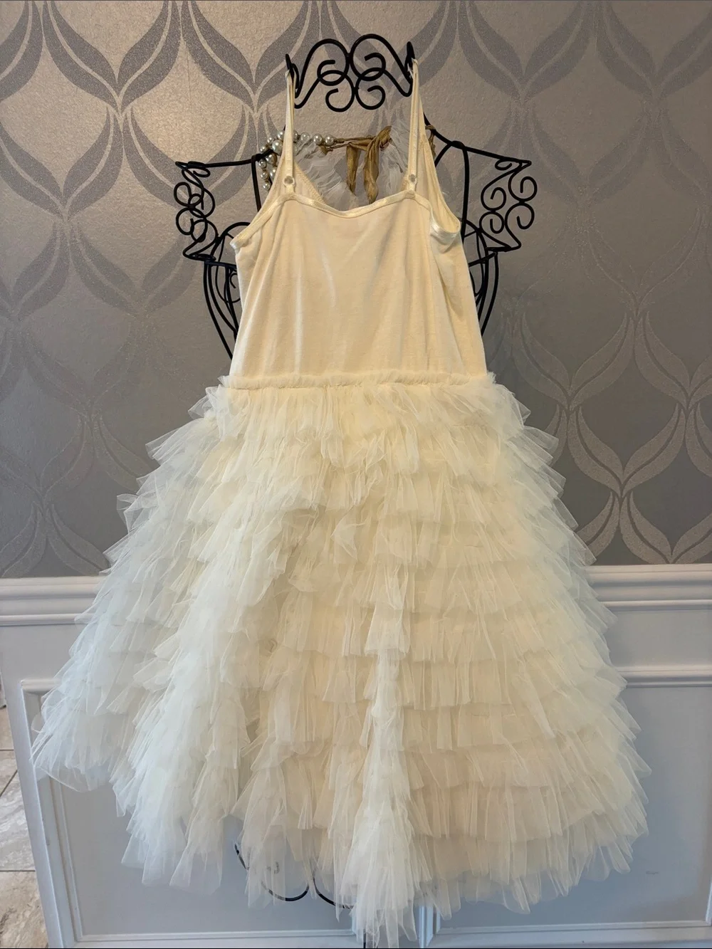 Tutu Du Monde Ivory Sequin Ruffled Tulle Gown for Girls